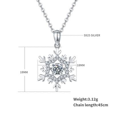 Dancing Snow Queen 0.5ct D Color Moissanite Necklace in S925 Silver Platinum Plated
